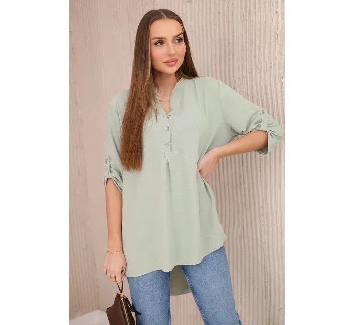 Halenka s prodlouženým zadním dílem tmavá máta Halenka s prodlouženým zadním dílem tmavá máta