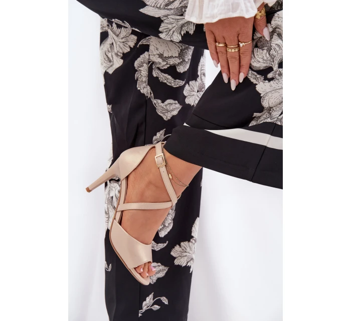 Módní Sandály Na Podpatku Zlaté model 21691859 - SERGIO LEONE