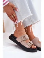 Dámské Sametové Sandały S Dekorativními Přezkami Big Star RR274659 Světle Růžové Dámské Sametové Sandały S Dekorativními Přezkami Big Star RR274659 Světle Růžové