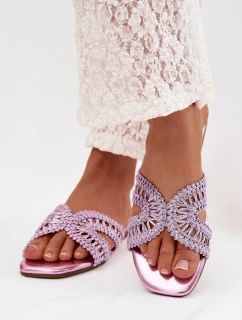 Dámské ploché fialové pantofle Fariella