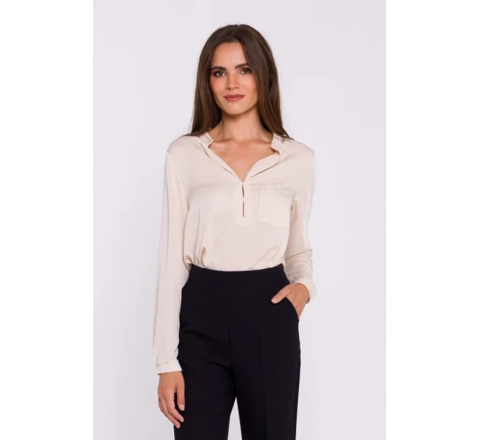 S375 Halenka s dlouhými rukávy - béžová S375 Halenka s dlouhými rukávy - béžová