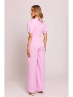 M852 Kombinéza s puff rukávy - cukrově růžová
