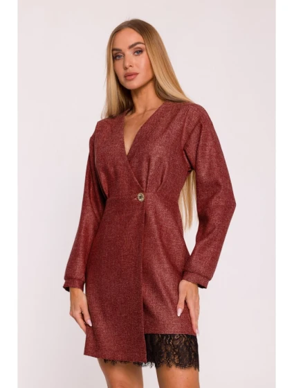 Zavinovací šaty z  bordó model 21295912 - Moe