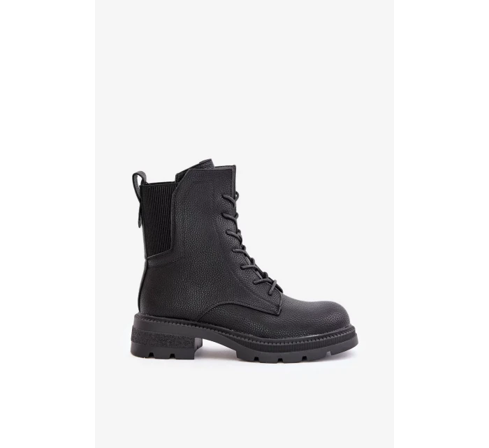 Zateplené Kotníkové Boty Workery Na Zip Černé Leairae Zateplené Kotníkové Boty Workery Na Zip Černé Leairae