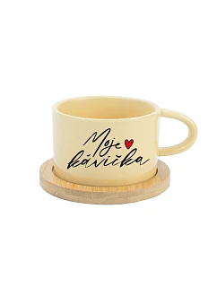 MOJE KÁVIČKA - žlutý hrníček makronka 200 ml