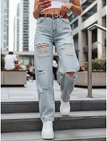 Dámské džínové kalhoty s páskem BAGGINOVA blue FashionStreet UY2683