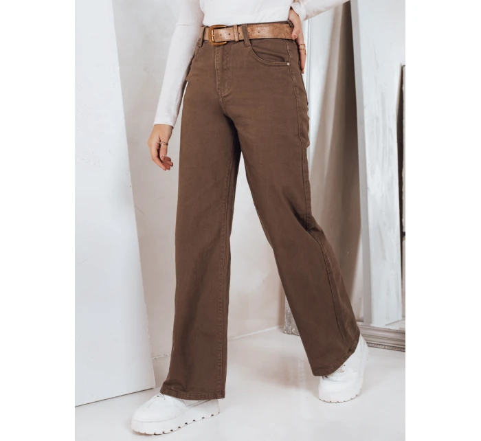 Dámské široké džíny hnědé model 21994075 - Dstreet