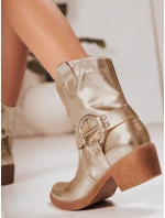 Dámské kovbojské boty se zlatou přezkou Dstreet model 21994377 - FashionStreet Dámské kovbojské boty se zlatou přezkou Dstreet model 21994377 - FashionStreet
