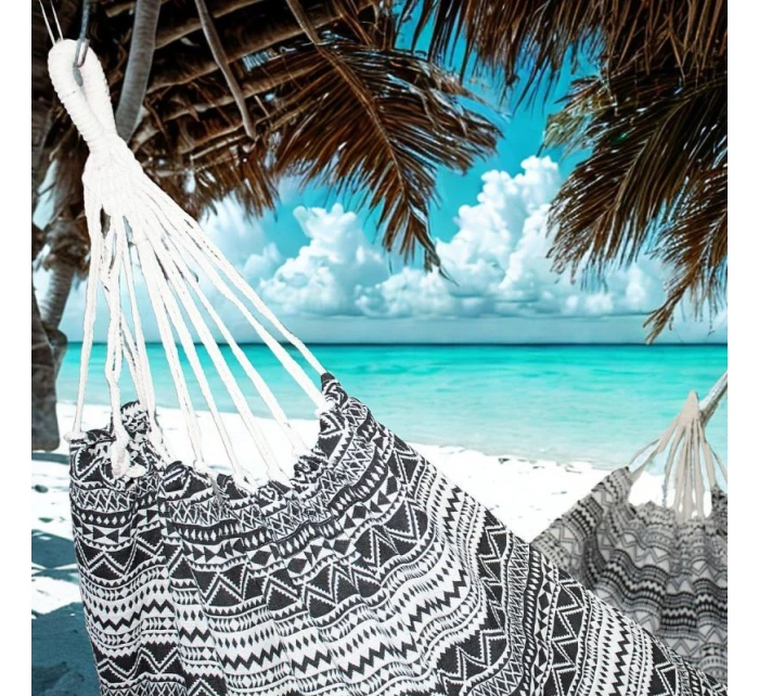 ZAHRADNÍ HAMMAK 1 OSOBA 200x100 cm ETNO S PŘIKRÝVKOU 1063980