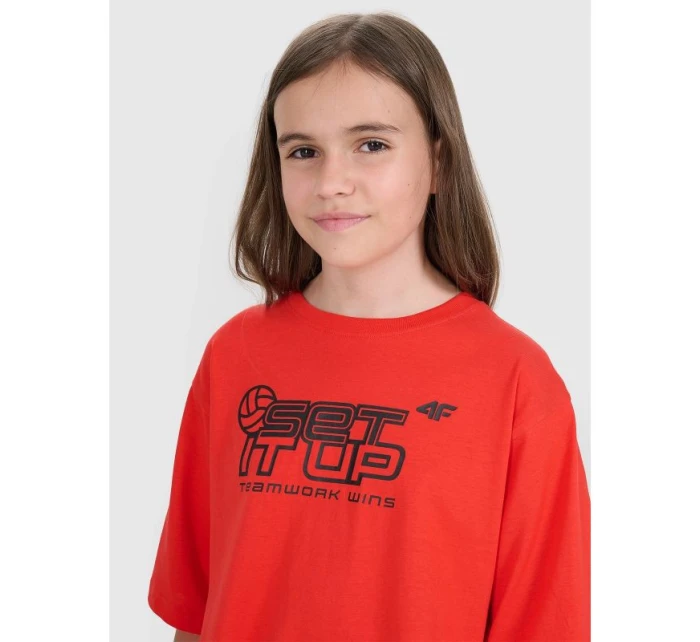 Dětské tričko oversize s potiskem 4F 4FJRSS25TTSHU3296-62S