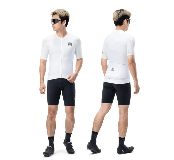 Cyklistický dres model 22114079 krátký rukáv velikost XS bílý - Rockbros