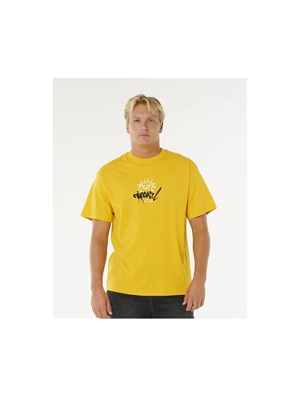 Pánské tričko RIP CURL Inner Visions Rotten Sun Tee, žluté Pánské tričko RIP CURL Inner Visions Rotten Sun Tee, žluté