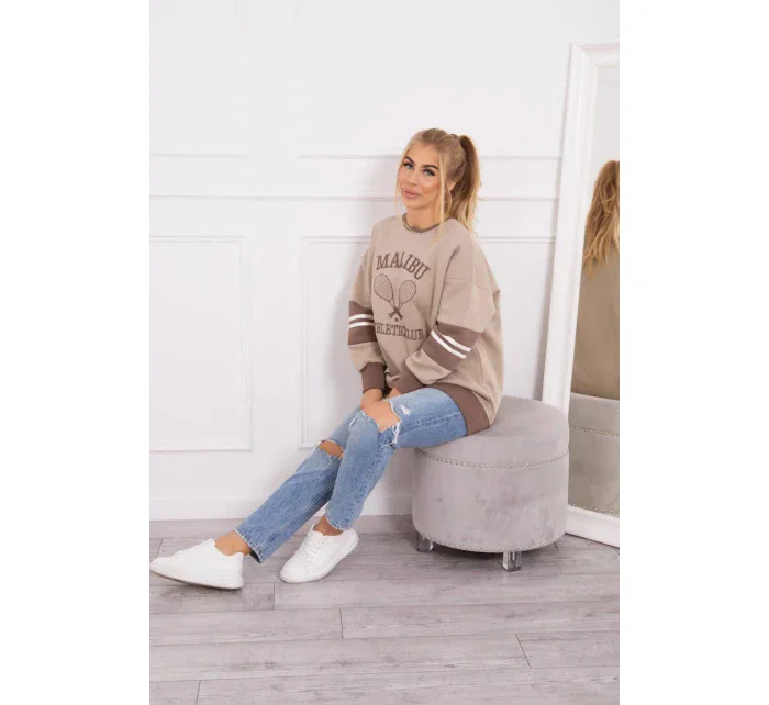 Zateplená mikina Malibu tmavě béžová+mocca Zateplená mikina Malibu tmavě béžová+mocca