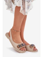 Dámské Ploché Sandály S  Béžové model 21698318 - S.Barski