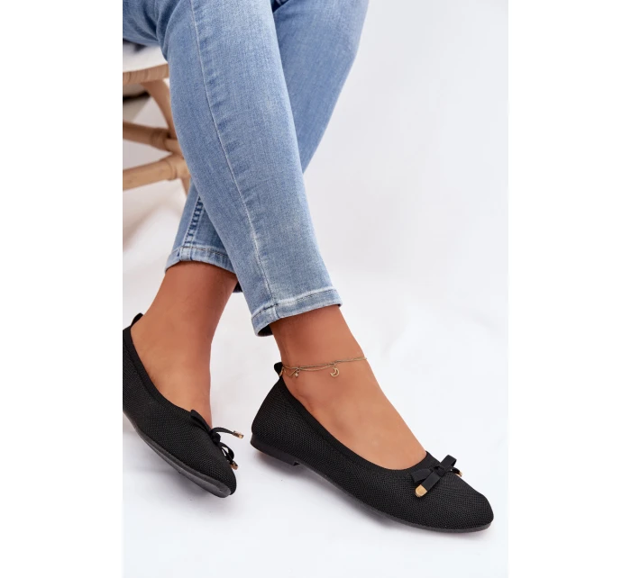 Černé balerínky s mašlí model 21997789 - Boto Černé balerínky s mašlí model 21997789 - Boto