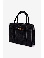 Kufříková kabelka z imitace semiše Černá Noressa