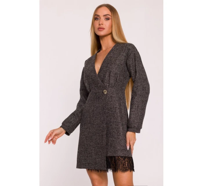 Zavinovací šaty z černé model 21295894 - Moe Zavinovací šaty z černé model 21295894 - Moe