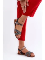 Dámské ploché sandály S.Barski černá Dámské ploché sandály S.Barski černá