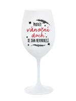 PROTOŽE VÁNOČNÍ DŮCH SE SÁM NEVYKOUZLÍ - bílá sklenice na víno 350 ml PROTOŽE VÁNOČNÍ DŮCH SE SÁM NEVYKOUZLÍ - bílá sklenice na víno 350 ml