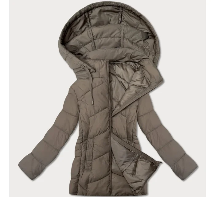 Béžová dámská vypasovaná bunda s kapucí model 20991167 - J.STYLE