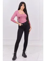 Halenkové body s potiskem pistole tmavě růžové