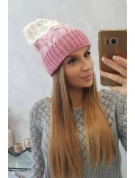 Dámská čepice Samara K346 powder pink+ecru Dámská čepice Samara K346 powder pink+ecru