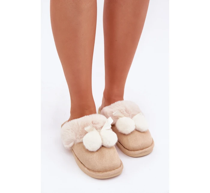 Dámské Pantofle S Kožíškem Béžové model 21681825 - Boto Dámské Pantofle S Kožíškem Béžové model 21681825 - Boto