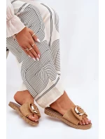 Ploché Dámské Sandály S Ozdobným Detalem Camel model 21689992 - Boto Ploché Dámské Sandály S Ozdobným Detalem Camel model 21689992 - Boto
