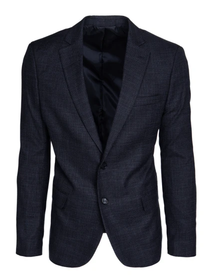 Pánské jednořadové sako v tmavě modré barvě FashionStreet MX0620