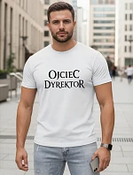 Pánské klasické tričko s nápisy bavlna bílá FashionStreet NX5144R