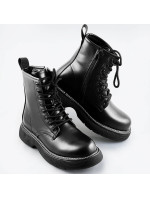 Černé dámské šněrovací boty model 17624693 - WELLSPRING