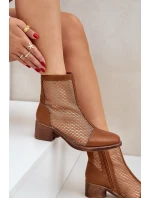 Síťované Dámské Boty Na Podpatku Hnědé Lithyia Síťované Dámské Boty Na Podpatku Hnědé Lithyia