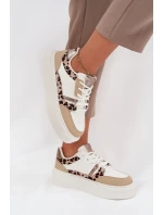Dámské Tenisky Na Platformě Big Star SS274357 Leopardí Bílá-Bežová Dámské Tenisky Na Platformě Big Star SS274357 Leopardí Bílá-Bežová
