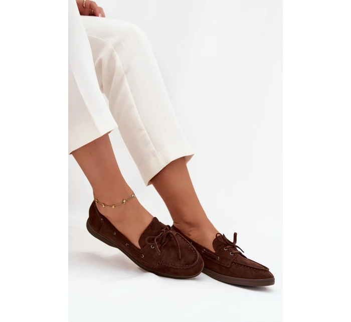 Polobotky Mokasiny Dámské Ploché S Čokoládové model 21709698 - Boto