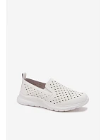 Dámské nazouvací síťované polobotky z umělé kůže bílé Geressa