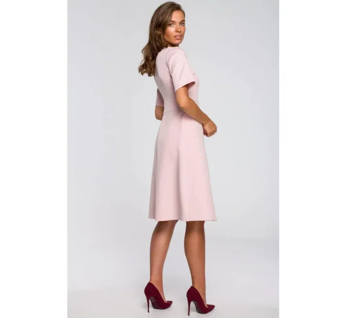 S240 Zavinovací šaty - pudrové