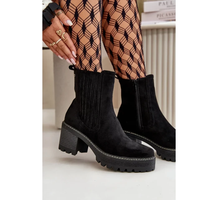 Dámské Kotníkové Boty Na Podpatku Z Eko Semiše Zateplené Černé Nevitas Dámské Kotníkové Boty Na Podpatku Z Eko Semiše Zateplené Černé Nevitas