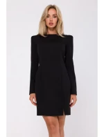Šaty s modelujícím prošíváním M755 černé - Moe