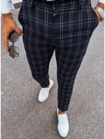 Pánské černé kostkované chinos kalhoty FashionStreet UX3953