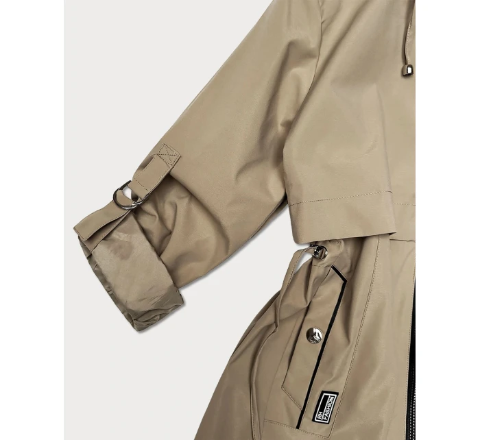 Prosta kurtka damska na podszewce Goodlookin piaskowa (KK60409-4#)