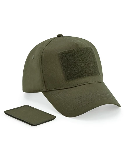 Beechfield B 638 5 panelová čepice s nášivkou 53.0638 military green