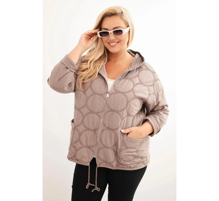 Dámská mikina Plus Size bavlněná na zip fango