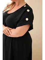 Dámské šaty Plus Size s model 22159135 pasem černá - K-Fashion