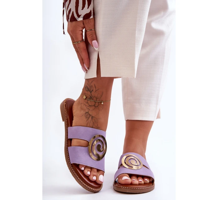 Módní Pantofle S Ozdobou Fialové Deep model 21627923 - Boto Módní Pantofle S Ozdobou Fialové Deep model 21627923 - Boto