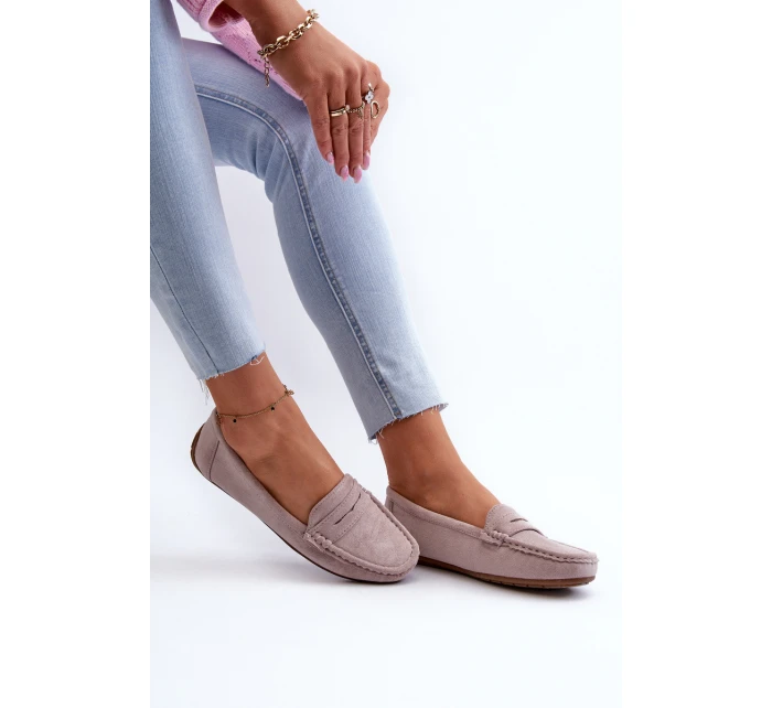 Dámské semišové mokasíny fialové model 21659341 - Boto Dámské semišové mokasíny fialové model 21659341 - Boto