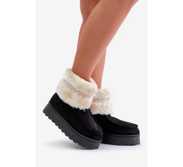 Dámské Sněhule Na Platformě S Kožíškem A Vzorem Černé model 21678807 - Boto Dámské Sněhule Na Platformě S Kožíškem A Vzorem Černé model 21678807 - Boto