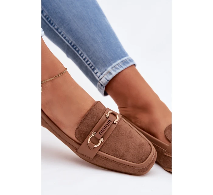 Dámské mokasíny s ozdobným Hnědé model 21997943 - Boto Dámské mokasíny s ozdobným Hnědé model 21997943 - Boto