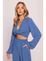 model 21136161 Crop top s vázáním vpředu džíny - Moe