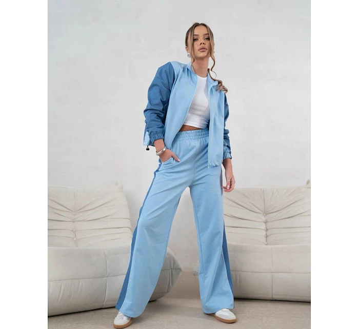 Tepláková souprava mikina na zip + široké kalhoty modrá (821151) Tepláková souprava mikina na zip + široké kalhoty modrá (821151)