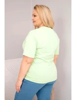 Dámská bavlněná halenka Plus Size s krátkým rukávem basic model 22021068 - K-Fashion